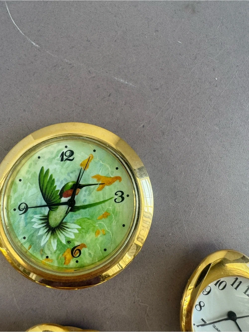 Gold-Tone Assorted Decorative Mini Clocks - Set of 9